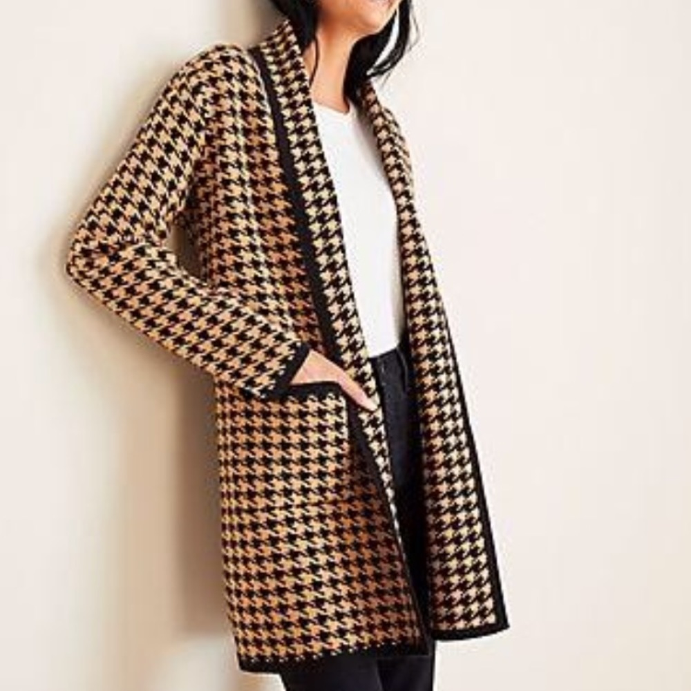 Ann Taylor Houndstooth Coatigan